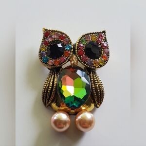 Multicolored Rhinestone Brooch